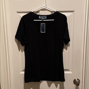 Katen Scott Black Short Sleeve V-Neck Tee; NWT; sz L